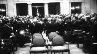 The King and Queen of Norway arrive at the award ceremony for Father Georges Pire...HD Stock Footage