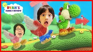 Surprised Yoshi Eggs! Let's Play Yoshi's Wooly World with Ryan's Family Review