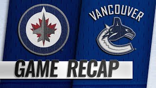 Brossoit, Scheifele lead Jets past Canucks