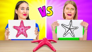 SIAPA YANG MENGGAMBAR LEBIH BAGUS DAPAT HADIAH! || Tantangan Seni Seru oleh 123 GO Like!