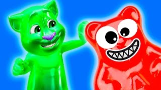 МОЙ ГОВОРЯЩИЙ кот ТОМ и желейный костюм - готовим желейные фигурки для Тома