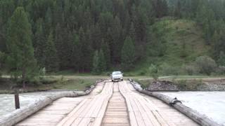 07 В Алтай на авто  13 июля 2017 г  Деревянный мост к Водопад на реке Верх Карасу Чибитский