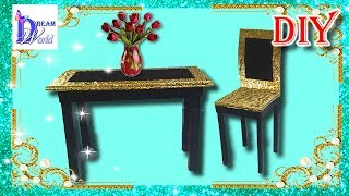 Как легко сделать СТОЛ и СТУЛ для кукол. DIY. How to make Doll Table and Chairs