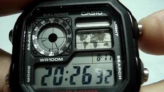 Casio AE-1200WH-1AVEF Настройка часов