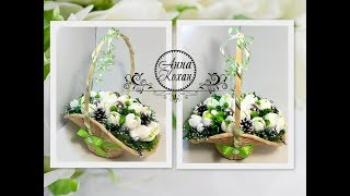 DIY?КОРЗИНКА ИЗ КОНФЕТ НА НОВЫЙ ГОД своими руками?НОВОГОДНИЙ БУКЕТ ИЗ КОНФЕТ?МК?Анна Кохан?