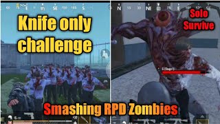 Knife only challenge | Killing RPD Zombie's | Pubg mobile zombie mode #14