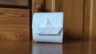 Оригами "Кораблик" из туалетной бумаги. Origami "Boat" of toilet paper.
