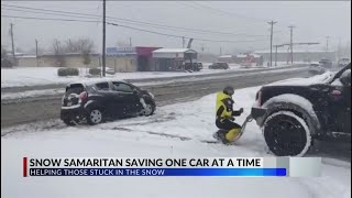 Airman offers help to Abilene drivers stuck in the snow