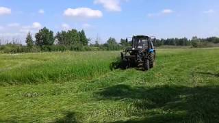 мтз 82 косит сено летом 2015