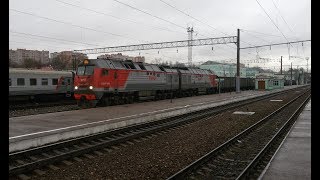 2ТЭ25Км-0073 с составом из полувагонов