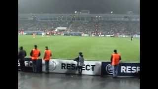Match between two teams Barcelona 2, Dinamo Kiev 1 --- capital of the Ukraine