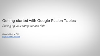 Getting started with Google Fusion Tables