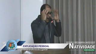Transmissão ao vivo de Câmara Municipal de Natividade - 04/02/2020