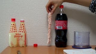 メントスで槍を作ってコーラにブッさす　coca cola mentos