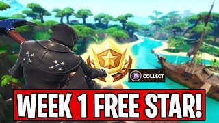 Week 1 FREE BATTLE STAR! Fortnite Season 8 Week 1 SECRET Battle Star Location! (Fortnite Season 8)