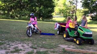 Girl's fist dirt bike ride fail