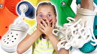 НАПОЛНЯЕМ КРОКСы ПЕНОЙ и СТРЕЛЯЕМ челлендж // MyLittleSasha