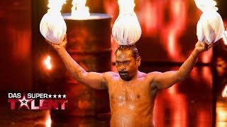 Indischer Feuerkünstler zündet sich alles an | Das Supertalent 2017 | Sendung vom 16.09.2017