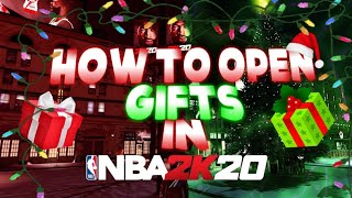 HOW TO OPEN CHRISTMAS GIFTS IN NBA 2K20! GET YOUR FREE CLOTHES AND VC?!?