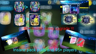 40 Million coin team upgrade !!! :: Fifa mobile 110 to 111:: insane players :: 3-95+ player pulls ?
