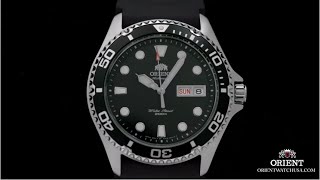 Orient Black Rubber Automatic Dive Sport Watch Diver FAA02007B9 AA02007B