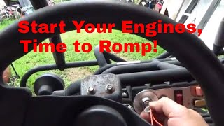 Salvaged Off Road Go Cart, tire repairs, carburetor fixed, front pasture donuts!