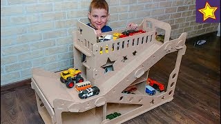 Огромный Гараж для Машинок Автомобильная парковка из дерева Car Toys for kids