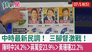 【辣新聞152 重點摘要】中時最新民調！ 三腳督激戰！ 陳時中24.2%＞蔣萬安23.9%＞黃珊珊22.2% 2022.07.18(5)
