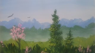 Летний день гуашью [Картина за 3 минуты!]
