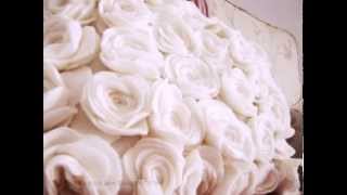 Декор подушки розами из ткани. Decor pillow fabric roses