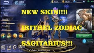 IRITHEL ZODIAC SKIN!!!! GAMEPLAY SKIN AND EFFECT MOBILE LEGENDS!!!