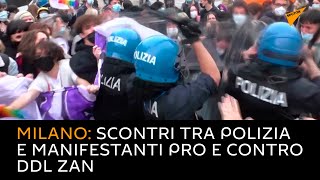 Milano: scontri tra polizia e manifestanti pro e contro ddl Zan