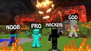 Minecraft NOOB vs PRO vs HACKER vs GOD : LAVA MONSTER ATTACK in Minecraft / Animation battle