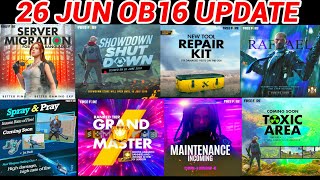26 JUN OB16 UPDATE FULL DETAILS  NEW GAME MOD MAINTENANCE IN COMING FREE FIRE