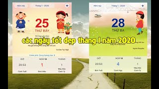 lịch âm tháng 1 năm 2020  - góc chia sẻ