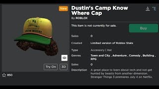 [EVENT] How To Get Dustin's Camp Know Where Cap | Roblox Stranger Things 3