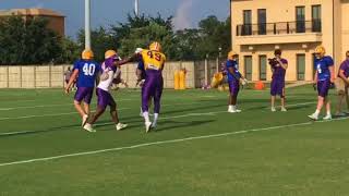 Hear Ed Orgeron and watch Arden Key at LSU practice