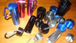 Водонепроницаемые Контейнеры для стаффа Брелки и Баночки из Анодированного Алюминия