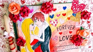 Идеи для личного дневника DIY День святого Валентина Своими руками Праздничные развороты Скетчбук