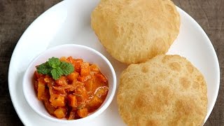 Poori recipe - soft,puffy hotel style puris with Aloo curry recipe