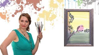 Рисуем птичку с детьми акрилом или гуашью
