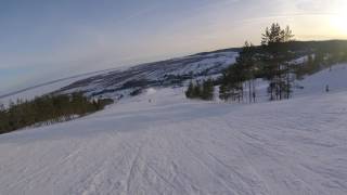 Хвалынск 19 февраля 2017 года. Левый склон. Спуск На закате.