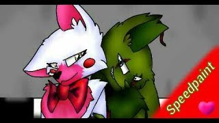 Спрингтрап и Мангл. "Беременная Мангл" (Папа и мама Плюштрапа). ФНаФ/Speedpaint