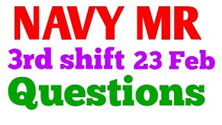 Navy MR 3rd shift questions paper
