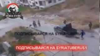 СИРИЯ ПАДЕНИЕ СНАРЯДА НА ГОЛОВЫ БОЕВИКОВ