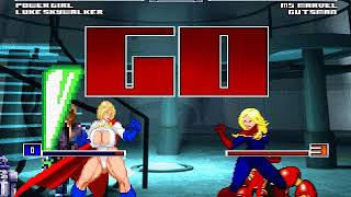 MUGEN Request - Powergirl and Luke Skywalker vs Captain Marvel and Gutsman