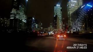 France Paris La Defense night driving 4k dashcam 2017