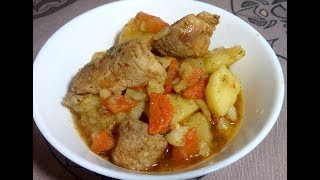Картошка тушеная с мясом (свинина) - простой рецепт приготовления!