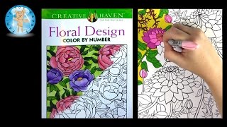 Creative Haven Floral Design Adult Coloring Book Review Color by Number - Family Toy Report