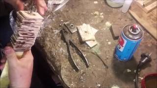 Leather stacked handle